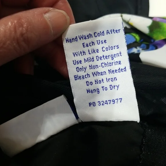 BLAIR Black Blue & Purple Pansie One Piece Dress Swimsuit - Picture 12 of 15